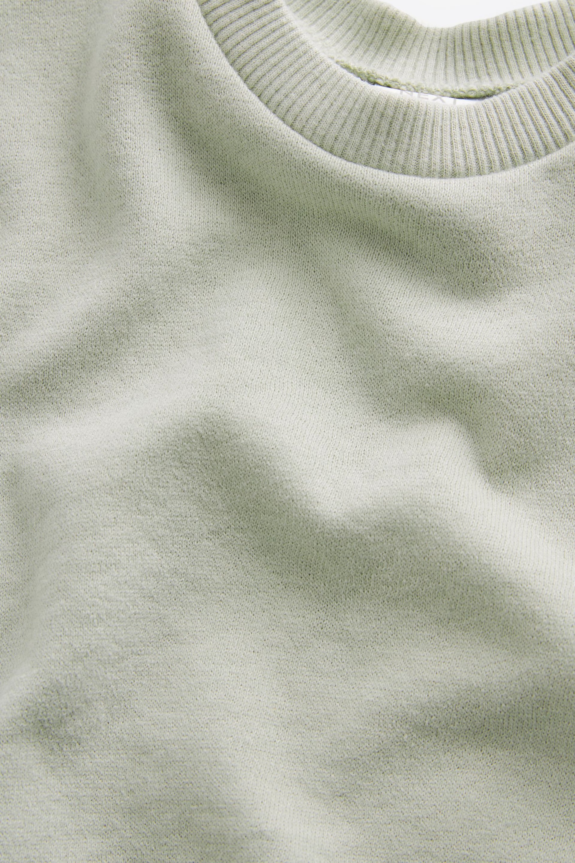 Mint Green Cosy Sweat Jersey Bubble Bum Baby Romper - Image 3 of 6