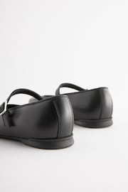 Matt Black Wide Fit (G) Leather Mary Jane School Shoes - Image 3 of 8