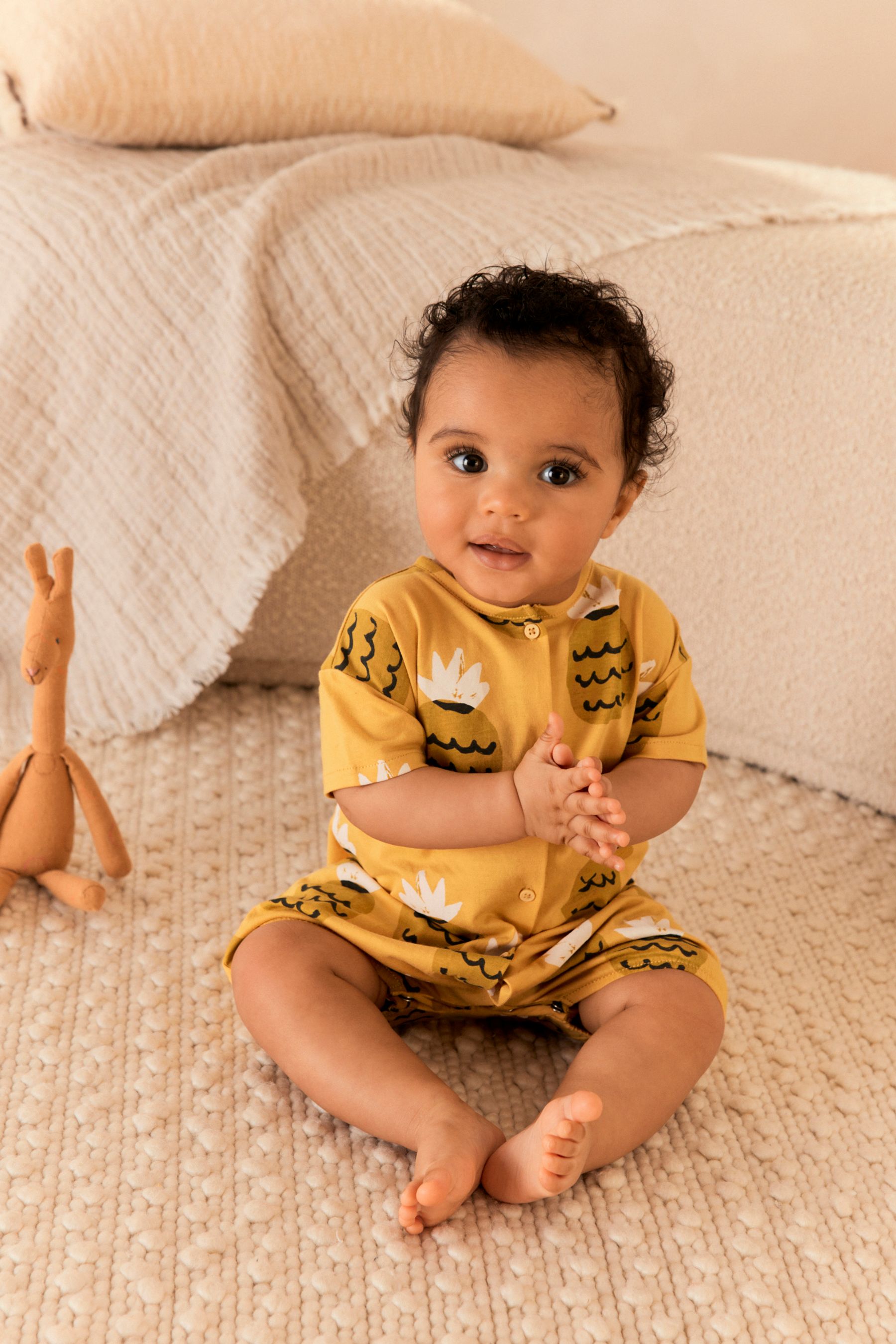 Buy Ananas jaune Barboteuse en jersey bebe 0 mois 3 ans from Next Luxembourg