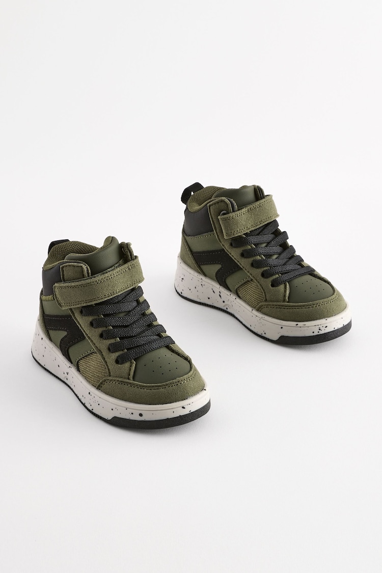 Green Elastic Lace Touch Fastening High Top Trainers - Image 1 of 6