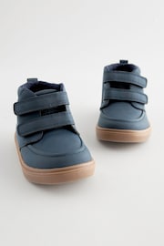 Navy Blue with Gum Sole Wide Fit (G) Warm Lined Touch Fastening Boots - Image 1 of 5