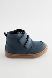 Navy Blue with Gum Sole Wide Fit (G) Warm Lined Touch Fastening Boots - Image 2 of 5