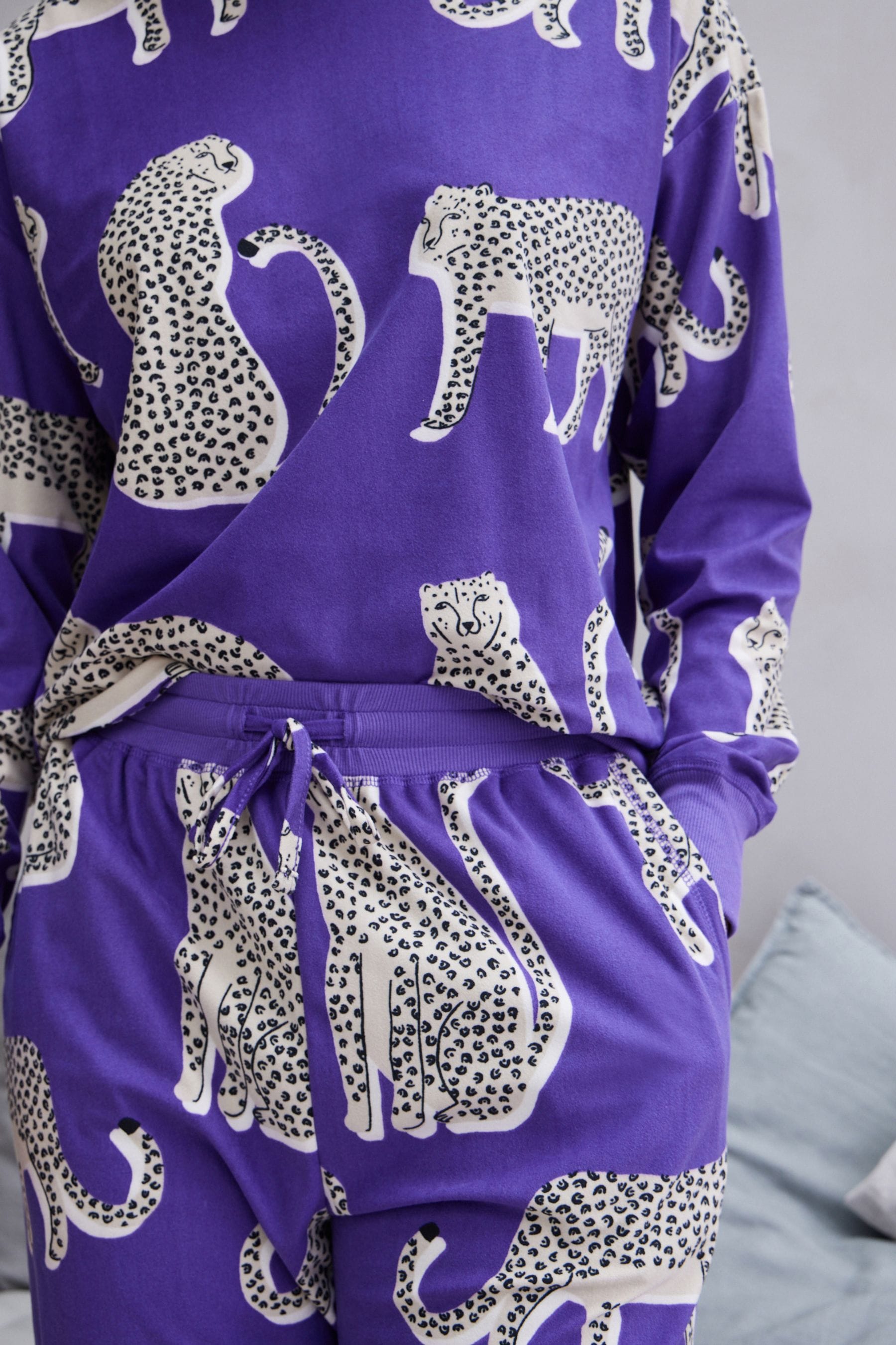 Purple leopard print pajamas on sale