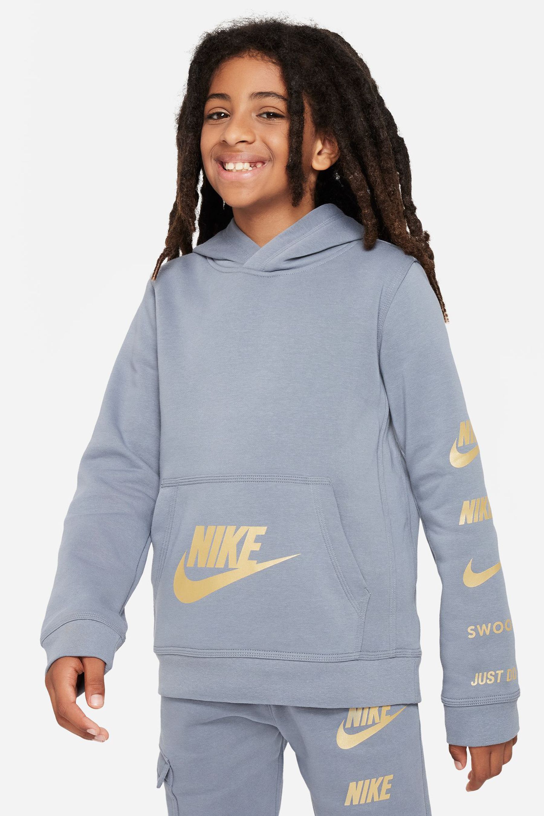 Buy Nike Blue Logo Fleece Hoodie from the Next UK online shop