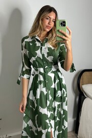 Style Cheat Green Daphne Belted Shirt Midaxi Dress - Image 5 of 5