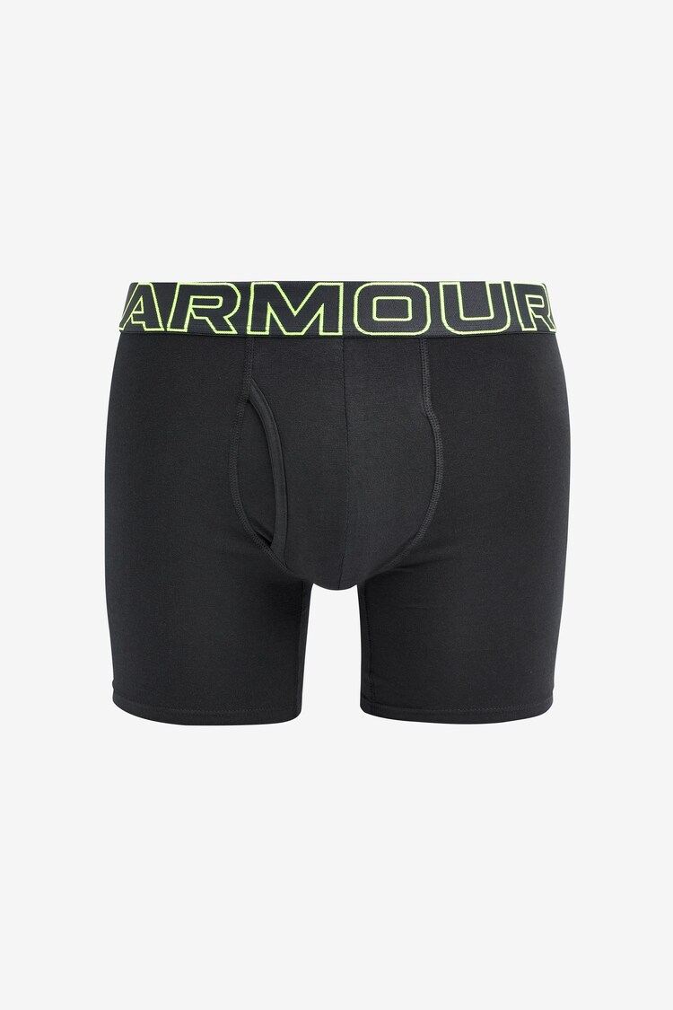 Under Armour Black Ground 6 Inch Cotton Performance Boxers 3 Pack - Image 3 of 4