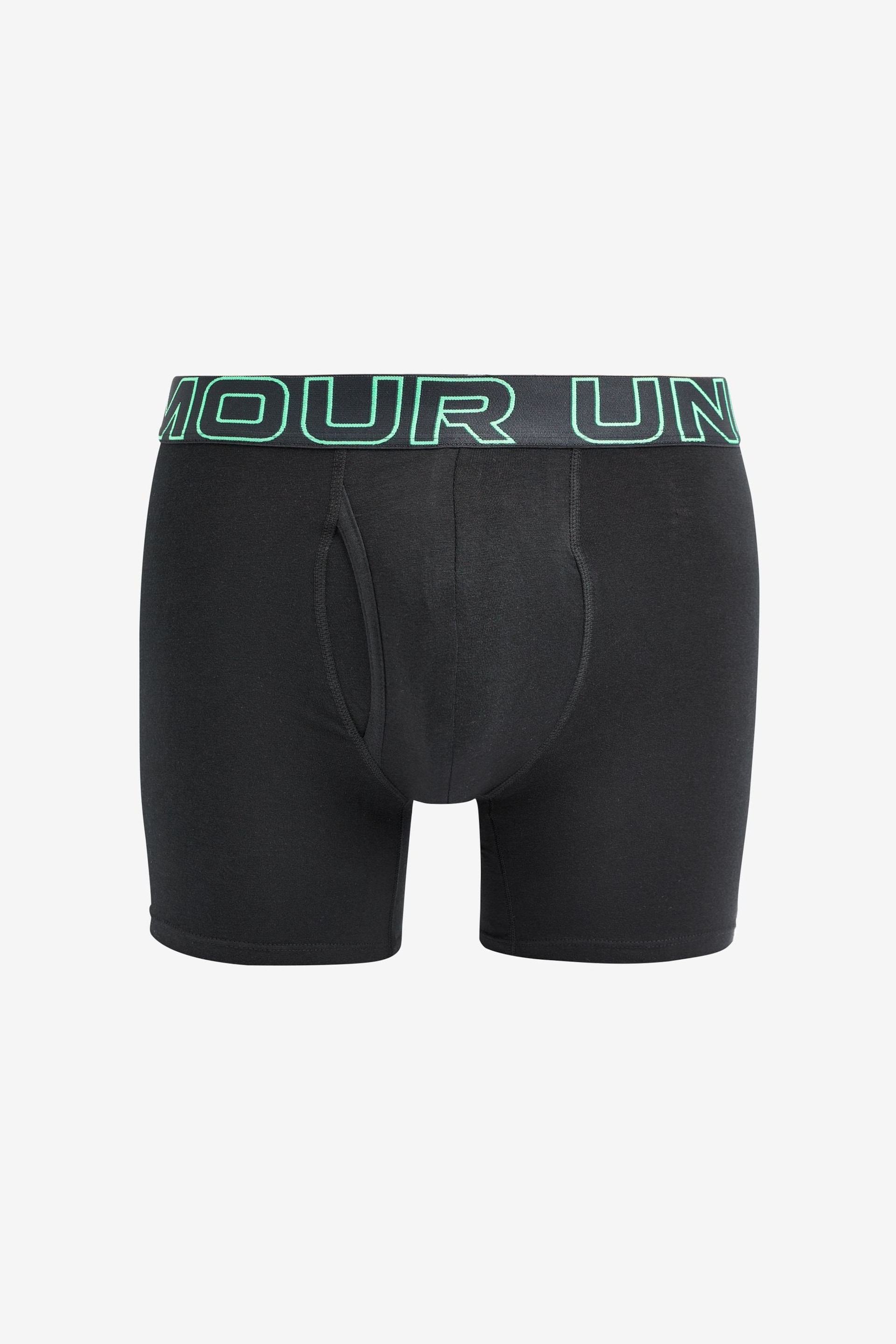 Under Armour Black Ground 6 Inch Cotton Performance Boxers 3 Pack - Image 4 of 4