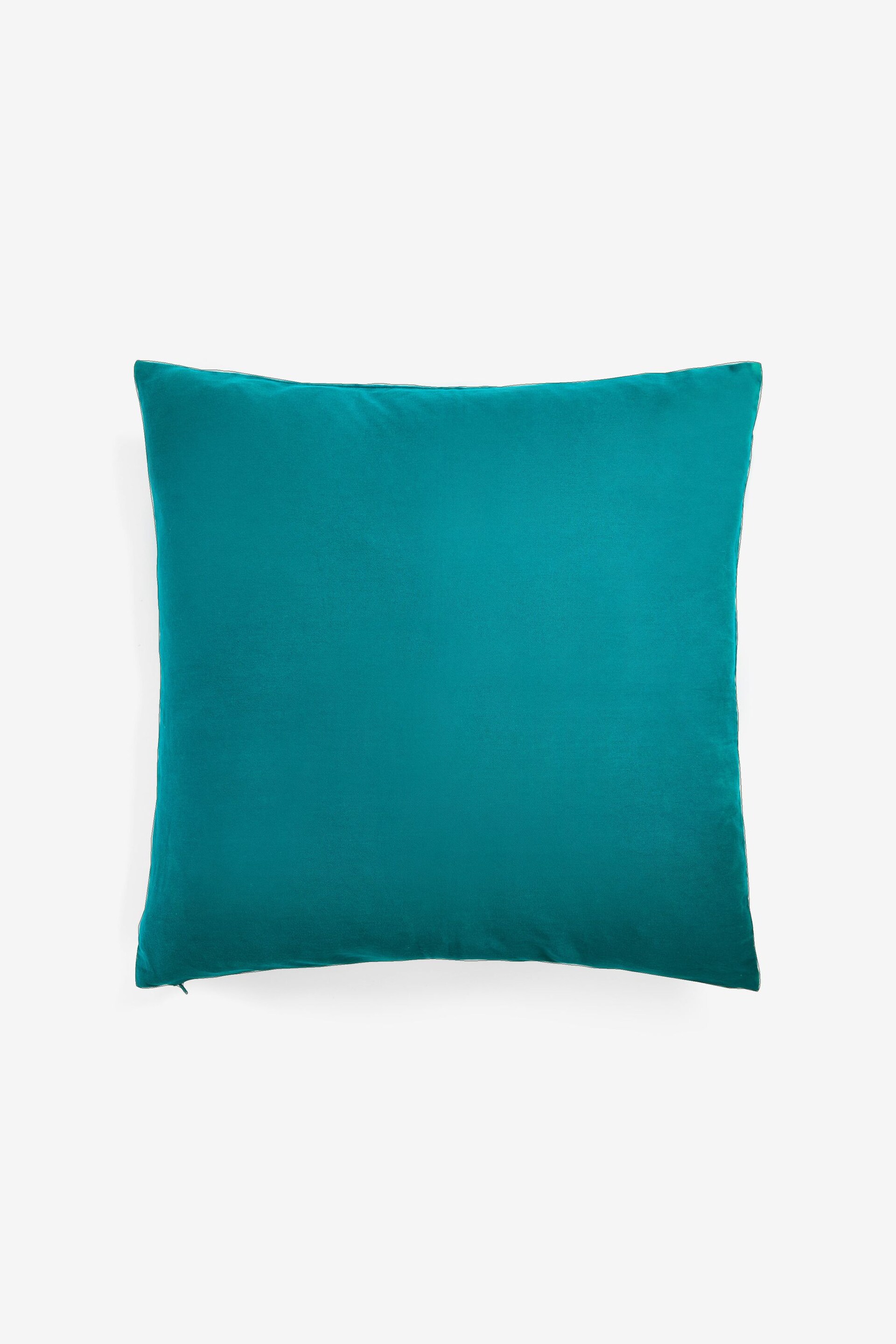 Teal Blue 50 x 50cm Velvet Ogee Cushion - Image 3 of 4