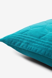 Teal Blue 50 x 50cm Velvet Ogee Cushion - Image 4 of 4
