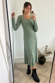 Style Cheat Green Liberty Cosy Wide Ribbed Knitted Midaxi Dress - Image 3 of 4