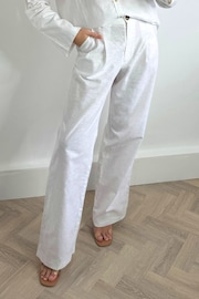 Style Cheat White Mari Linen Blend Straight Leg Trousers - Image 5 of 5