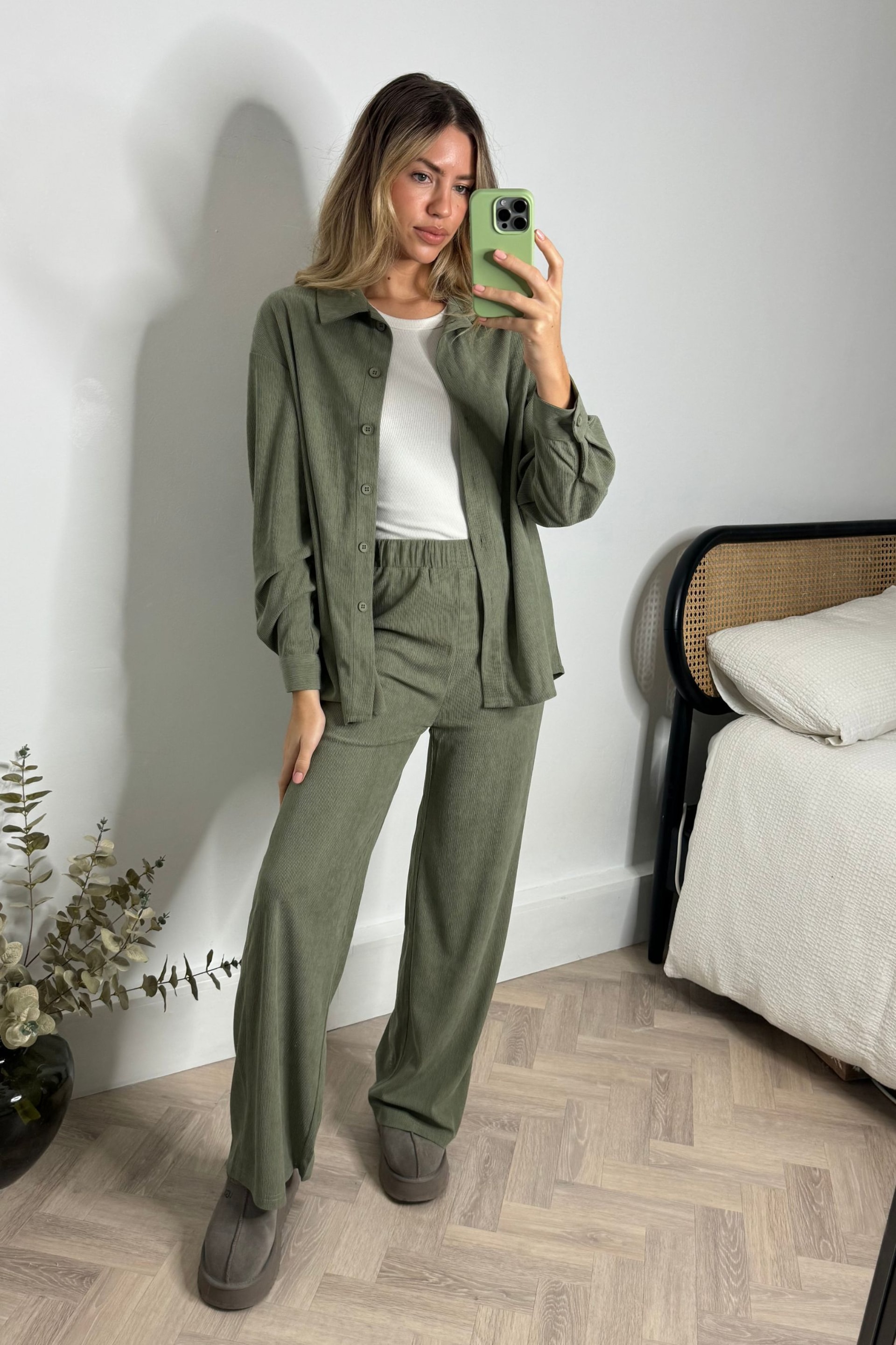 Style Cheat Green Lottie Corduroy Trousers - Image 1 of 5
