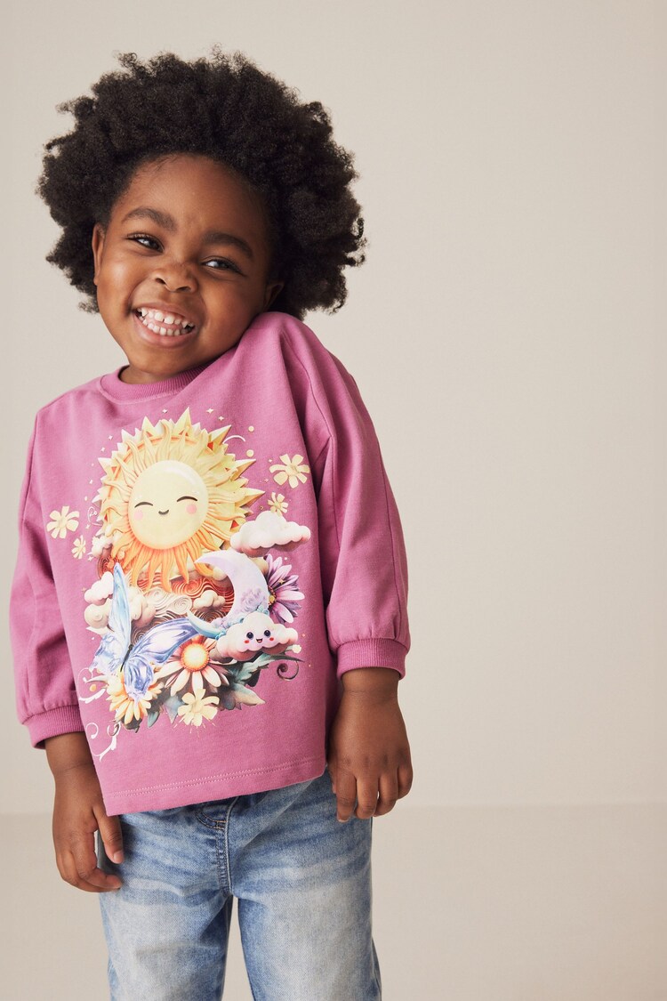 Buy Purple Sun 100% Cotton Long Sleeve T-Shirt (3mths-7yrs) from the ...