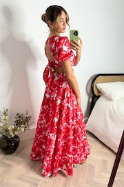 Style Cheat Red Zoe Tiered Cutout Maxi Dress - Image 2 of 4
