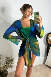 Style Cheat Green Gianna Sheer Beach Cover-Up - Image 3 of 8