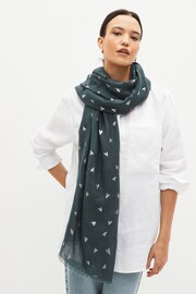 Charcoal Grey Foil Lightweight Scarf - Image 2 of 8