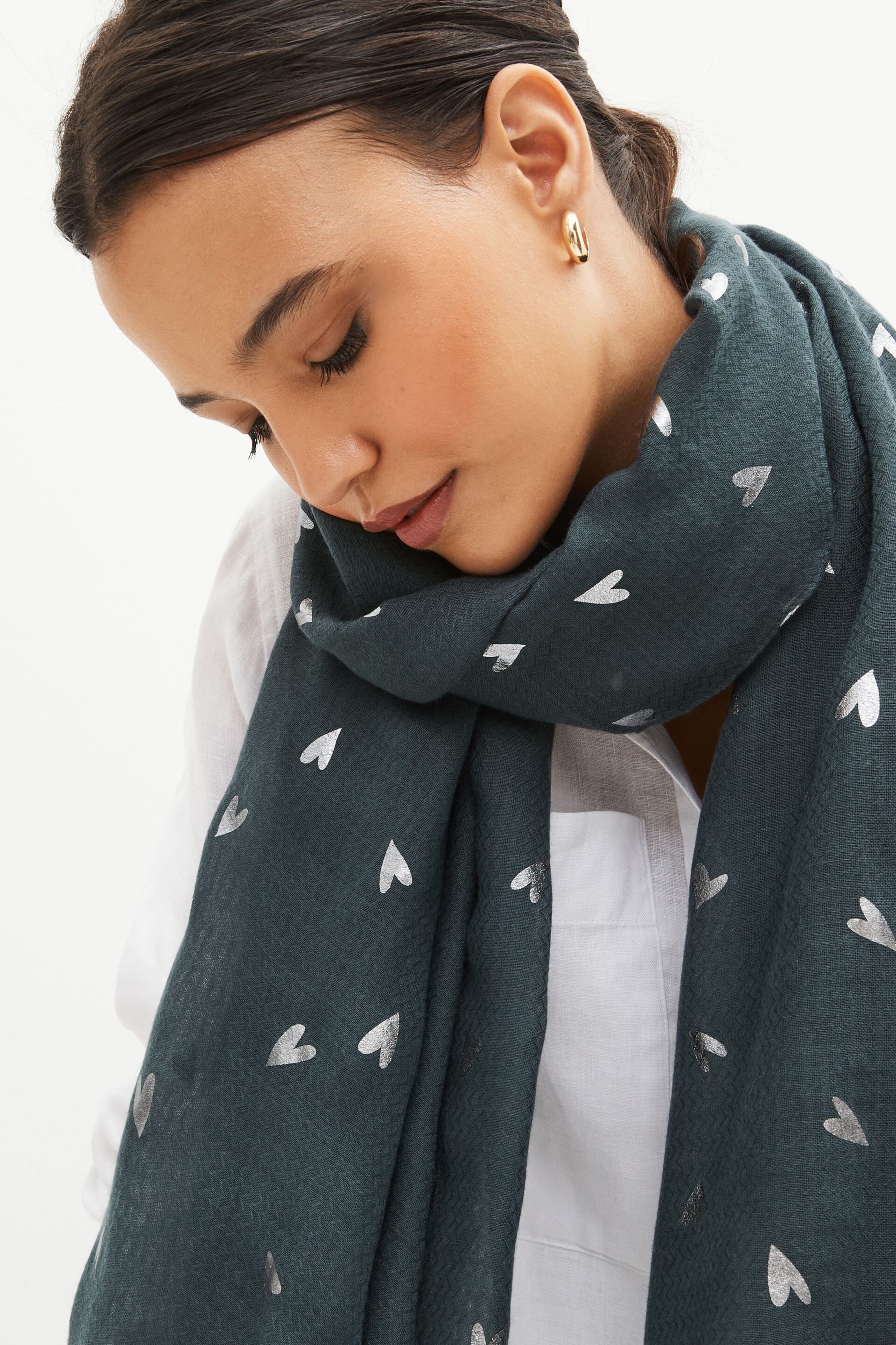 Charcoal Grey Foil Lightweight Scarf - Image 4 of 8