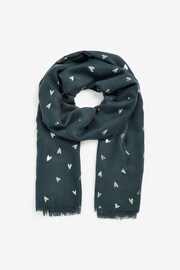 Charcoal Grey Foil Lightweight Scarf - Image 6 of 8