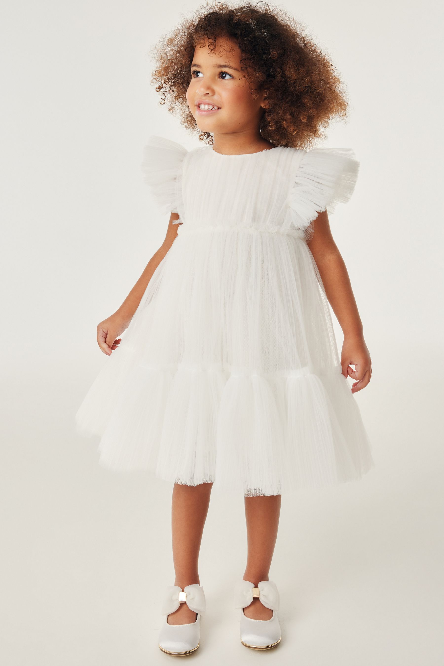 Buy Baker by Ted Baker Ivory Tulle Occasion Dress from Next Luxembourg