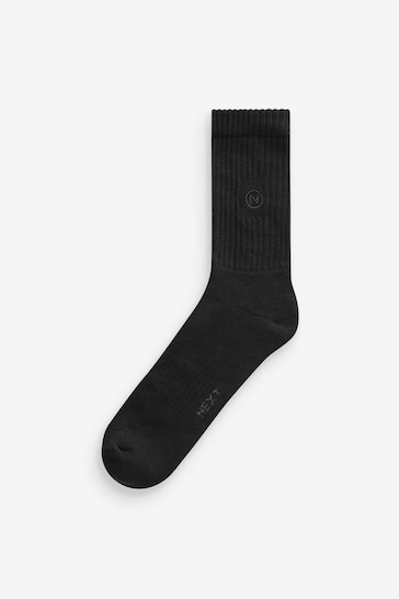 Black Cushioned Sole Sport Socks 15 Pack
