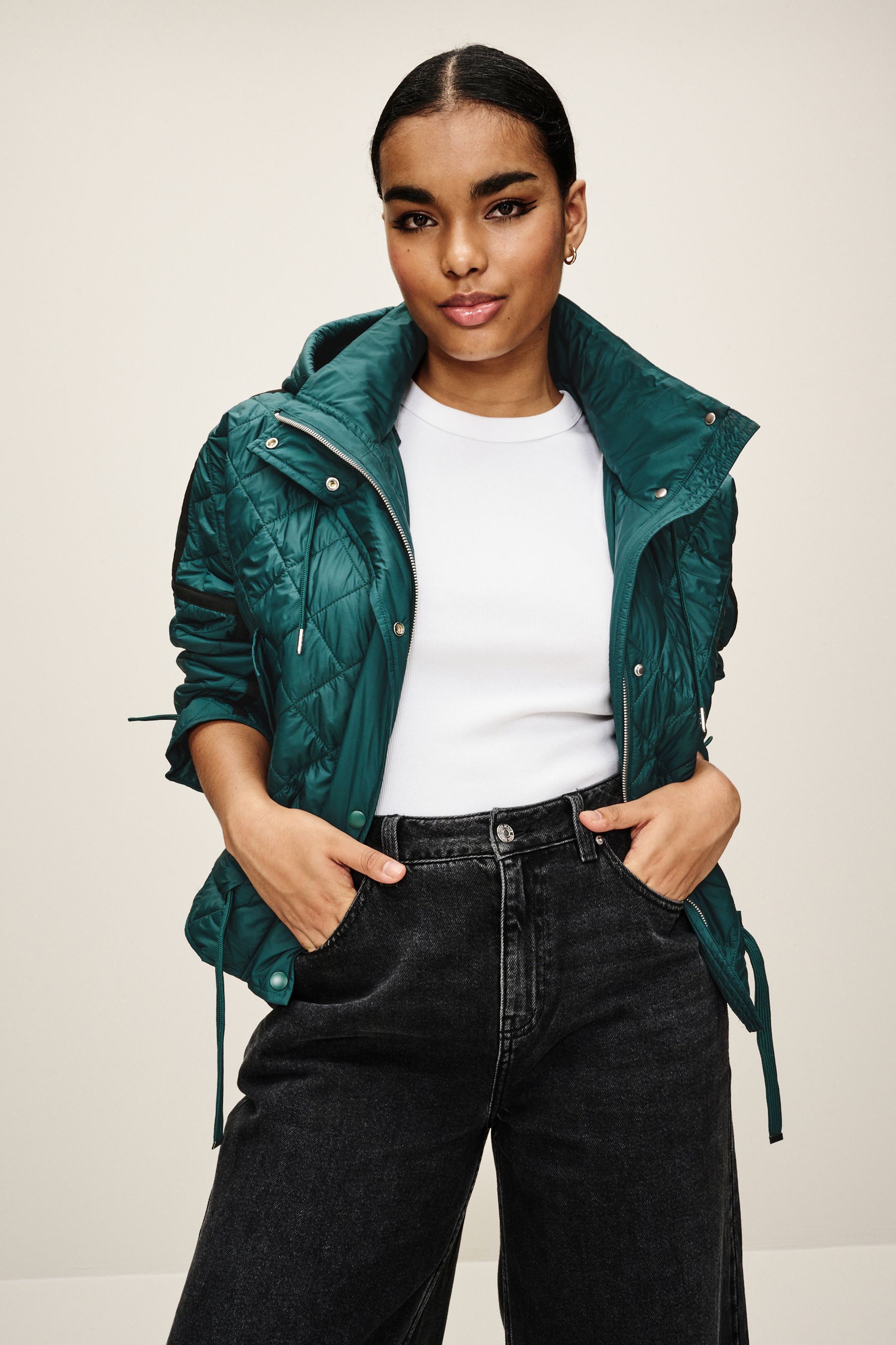 Green short jacket top