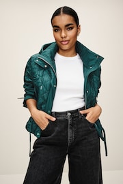 Forest Green Short Quilted Jacket - Image 1 of 9