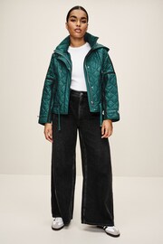 Forest Green Short Quilted Jacket - Image 2 of 9