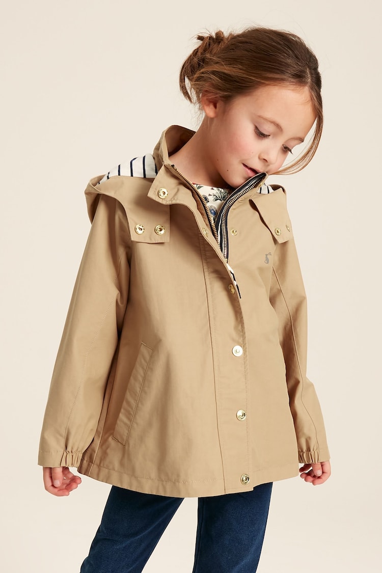 Joules Meadow Stone Lightweight Raincoat With Hood - Image 1 of 13