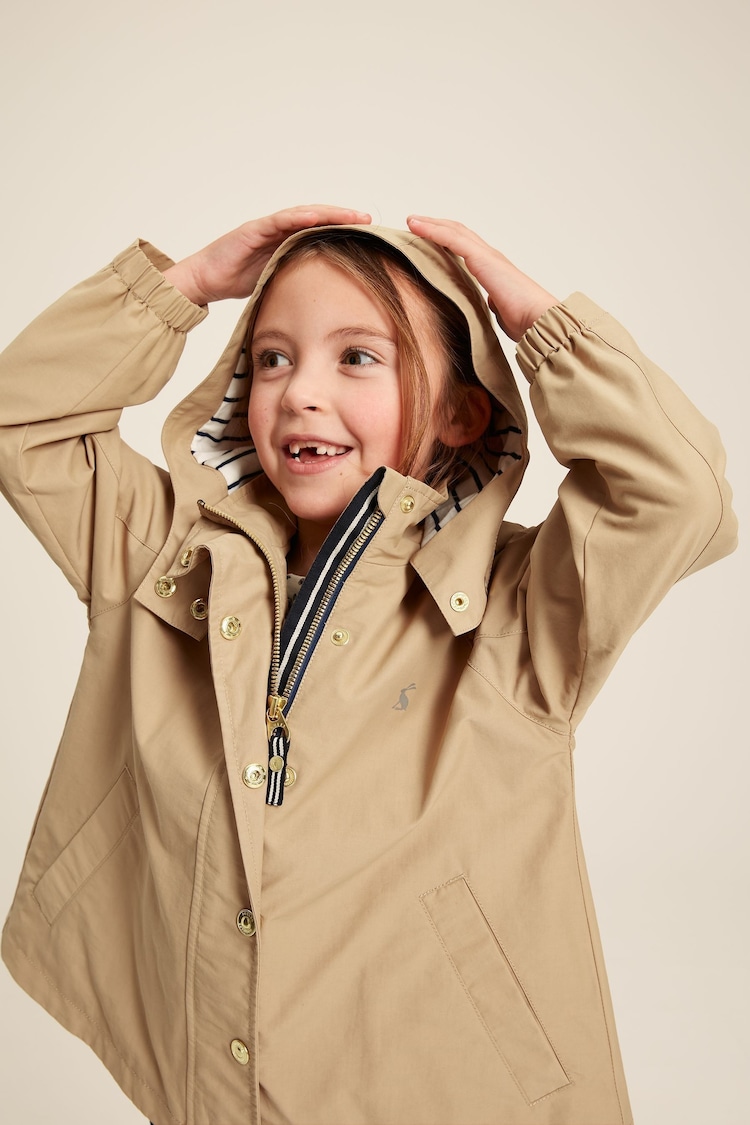 Joules Meadow Stone Lightweight Raincoat With Hood - Image 5 of 13