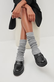 Grey Ribbed Leg Warmers 1 Pack - Image 1 of 3