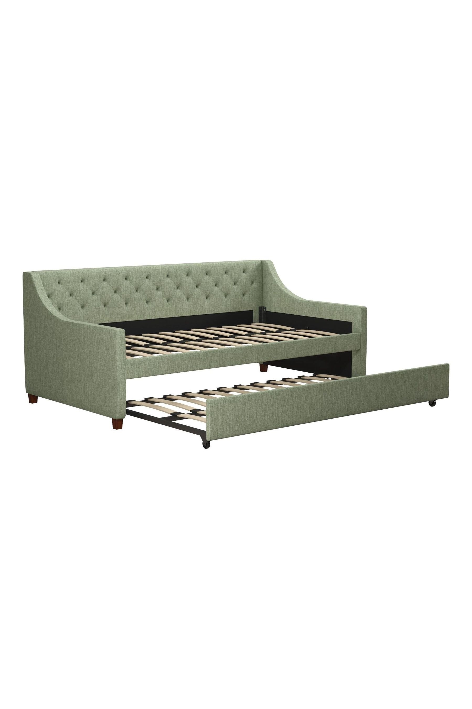 Buy Novogratz Green Her Majesty Linen Daybed with Trundle from the