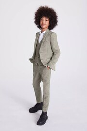 MOSS Green Boys Herringbone Tweed Jacket - Image 3 of 4