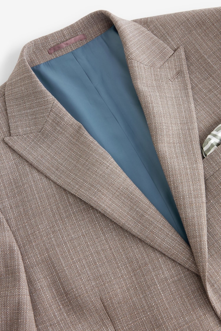 Neutral Slim Fit Textured Suit Jacket - Image 7 of 10