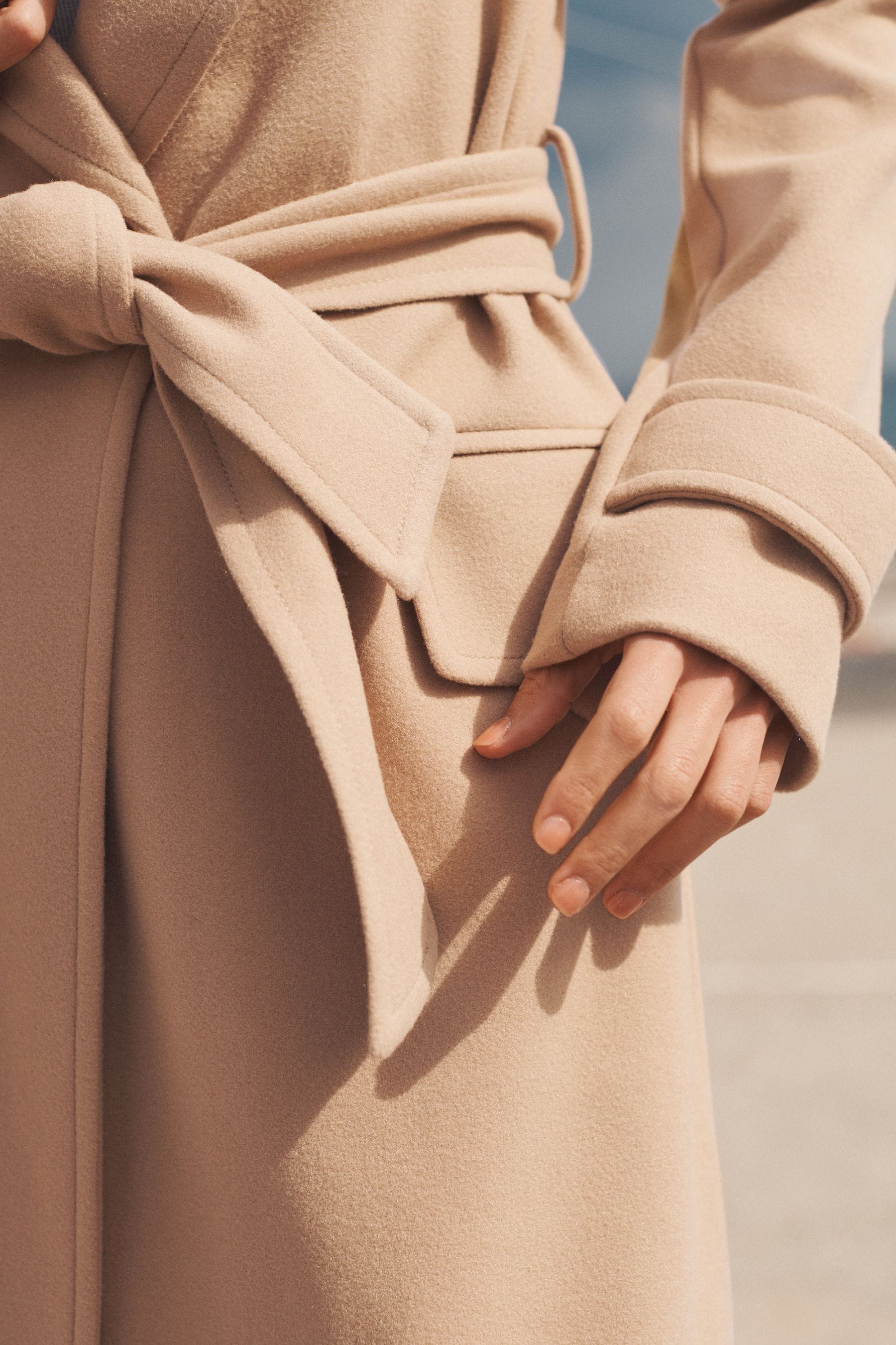 Buy Camel Belted Long Coat from Next Luxembourg
