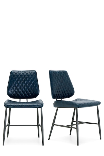 Design Décor Blue Set of 2 Carson Dining Chairs