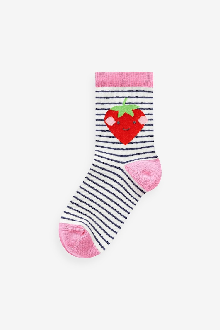 Pink/Yellow/Blue Cotton Rich Character Ankle Socks 5 Pack - Image 6 of 6