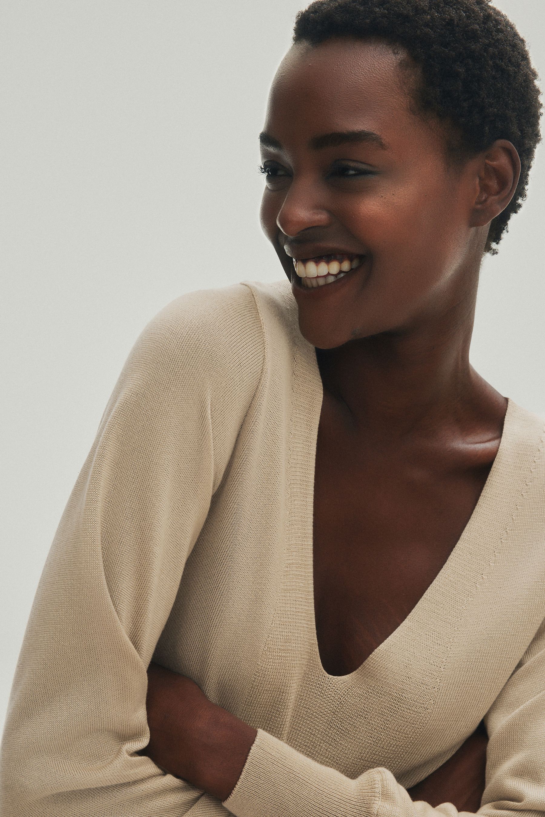 Gold v neck jumper discount