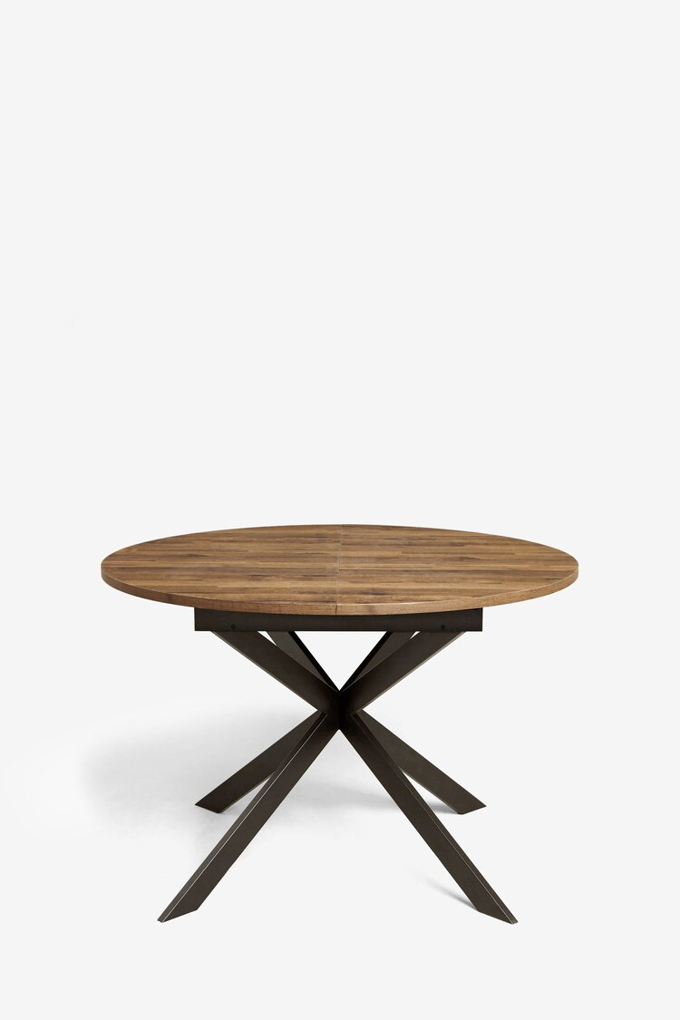 Dark Bronx Oak Effect Round 4 to 6 Seater Extending Dining Table - Image 6 of 6