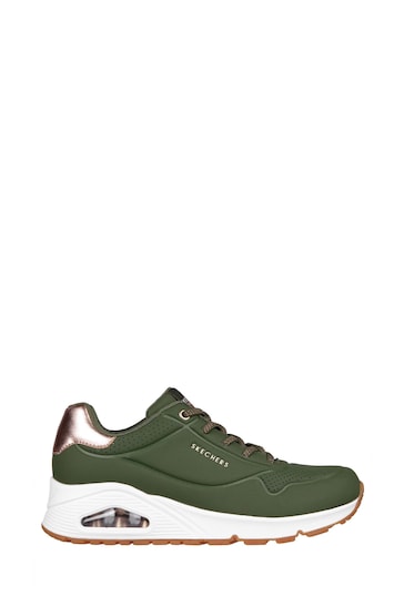 Skechers Green Uno Shimmer Away Womens Trainers