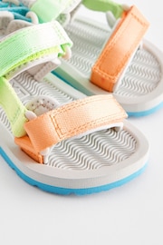 Fluro Green Touch Fastening Adjustable Strap Tape Trekker Sandals - Image 4 of 5