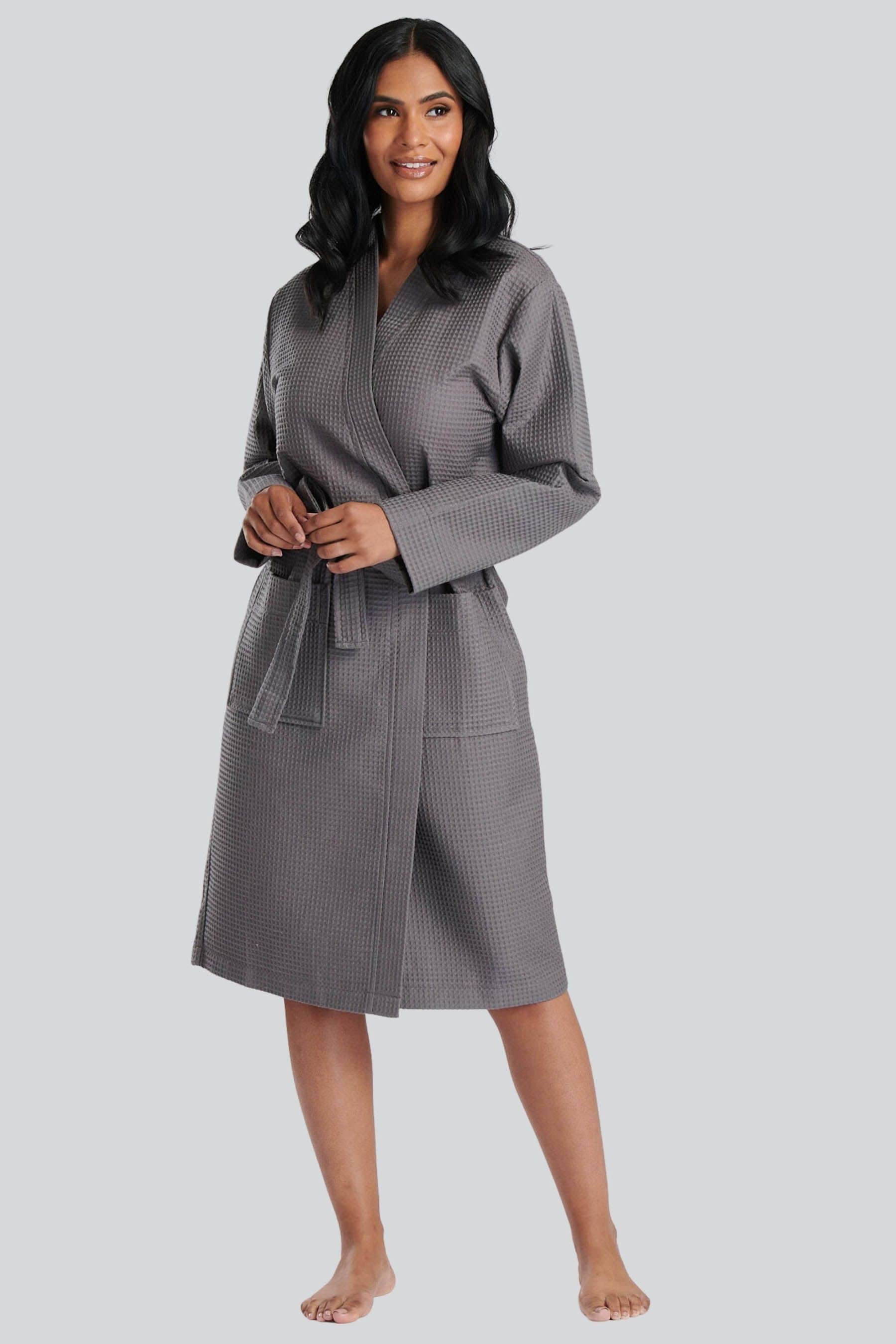 Cotton waffle dressing gown top