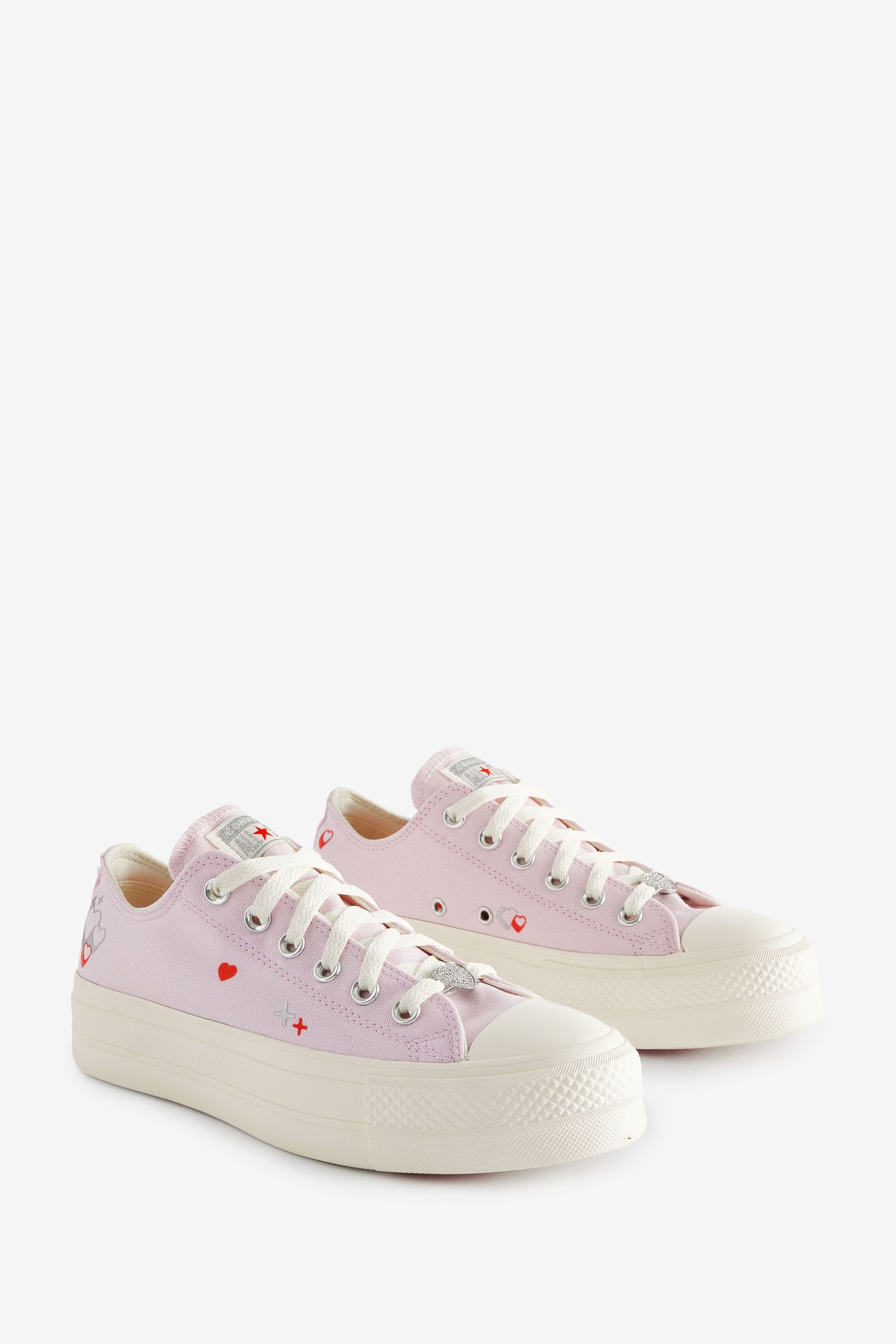 Converse Purple Heart Embroidered Ox Lift Trainers - Image 6 of 12