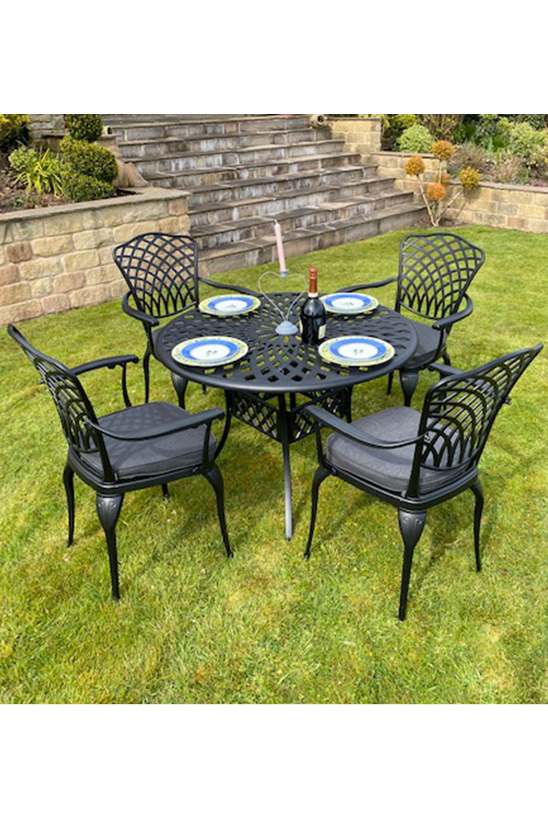 Buy Charles Bentley Grey Garden Cast Aluminium Table and Chairs Set from the Next UK online shop
