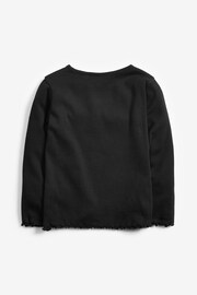 Black T-Shirt Cotton Rich Long Sleeve Rib T-Shirt (3mths-7yrs) - Image 2 of 3