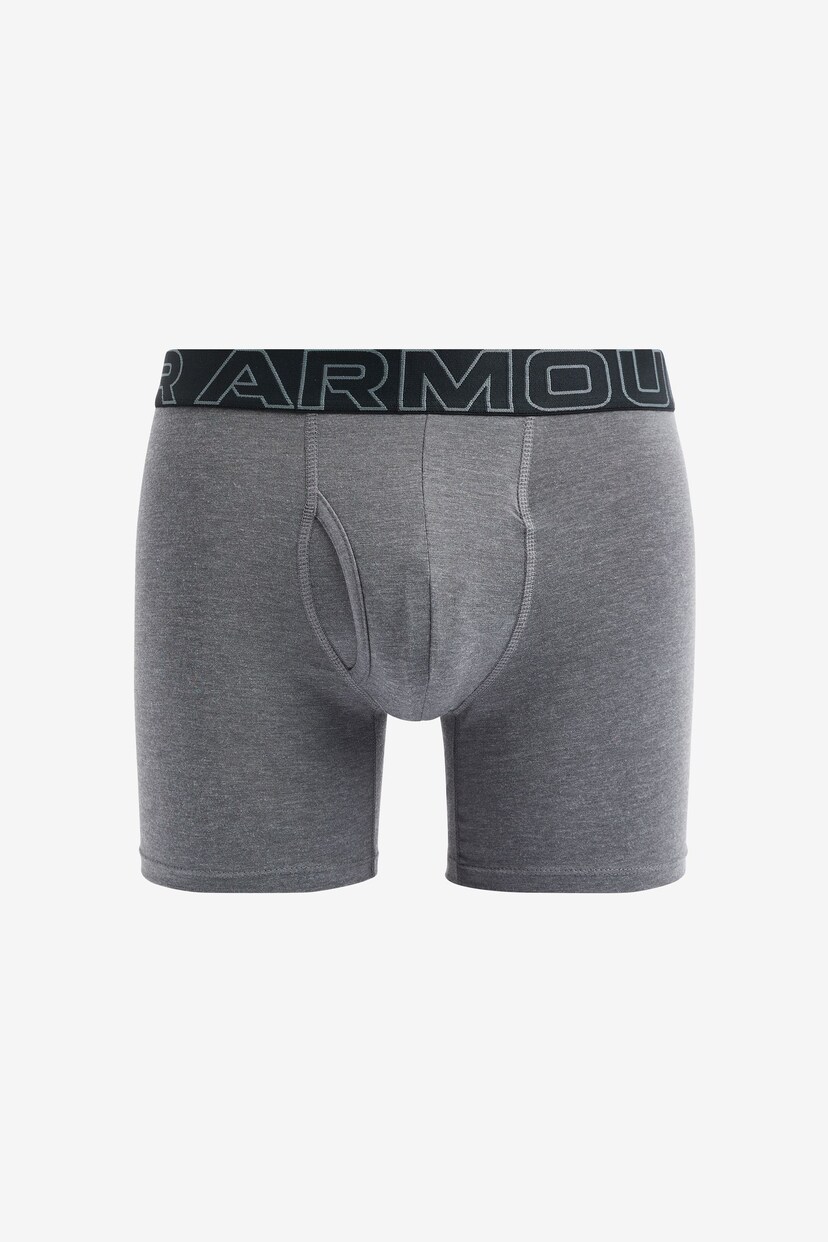 Under Armour Red/Grey 6 Inch Cotton Performance Boxers 3 Pack - Image 2 of 4