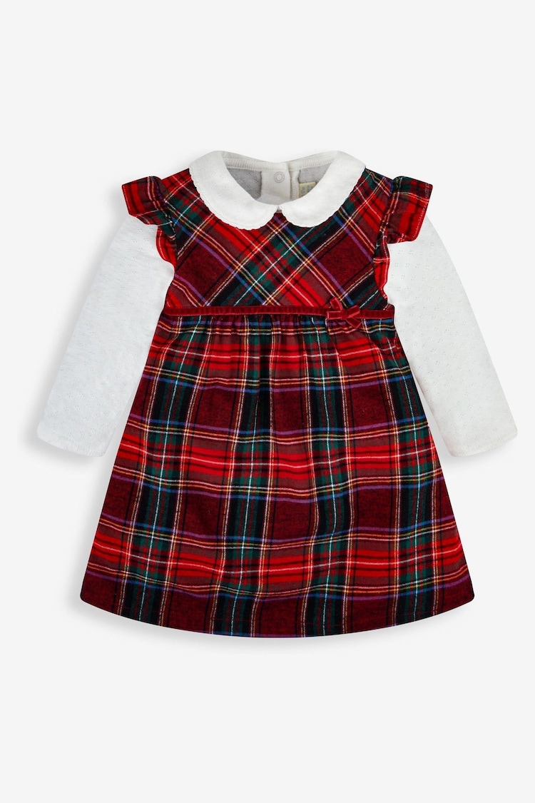 JoJo Maman Bébé Red Tartan Baby Dress & Body Set - Image 1 of 4