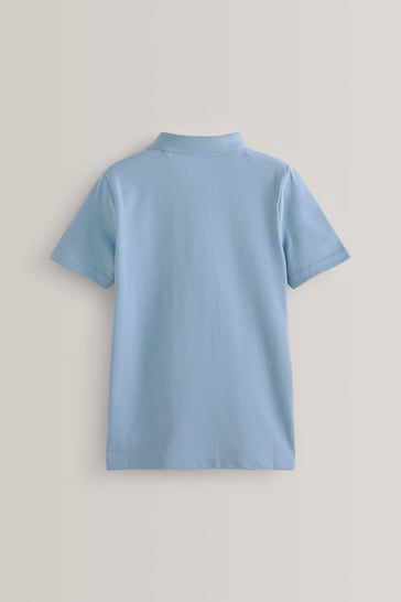 Blue 2 Pack Cotton School Polo Shirts (3-16yrs)