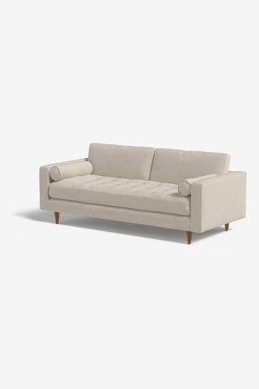 MADE.COM Cotton Weave Pebble Grey Scott 3 Seater Sofa