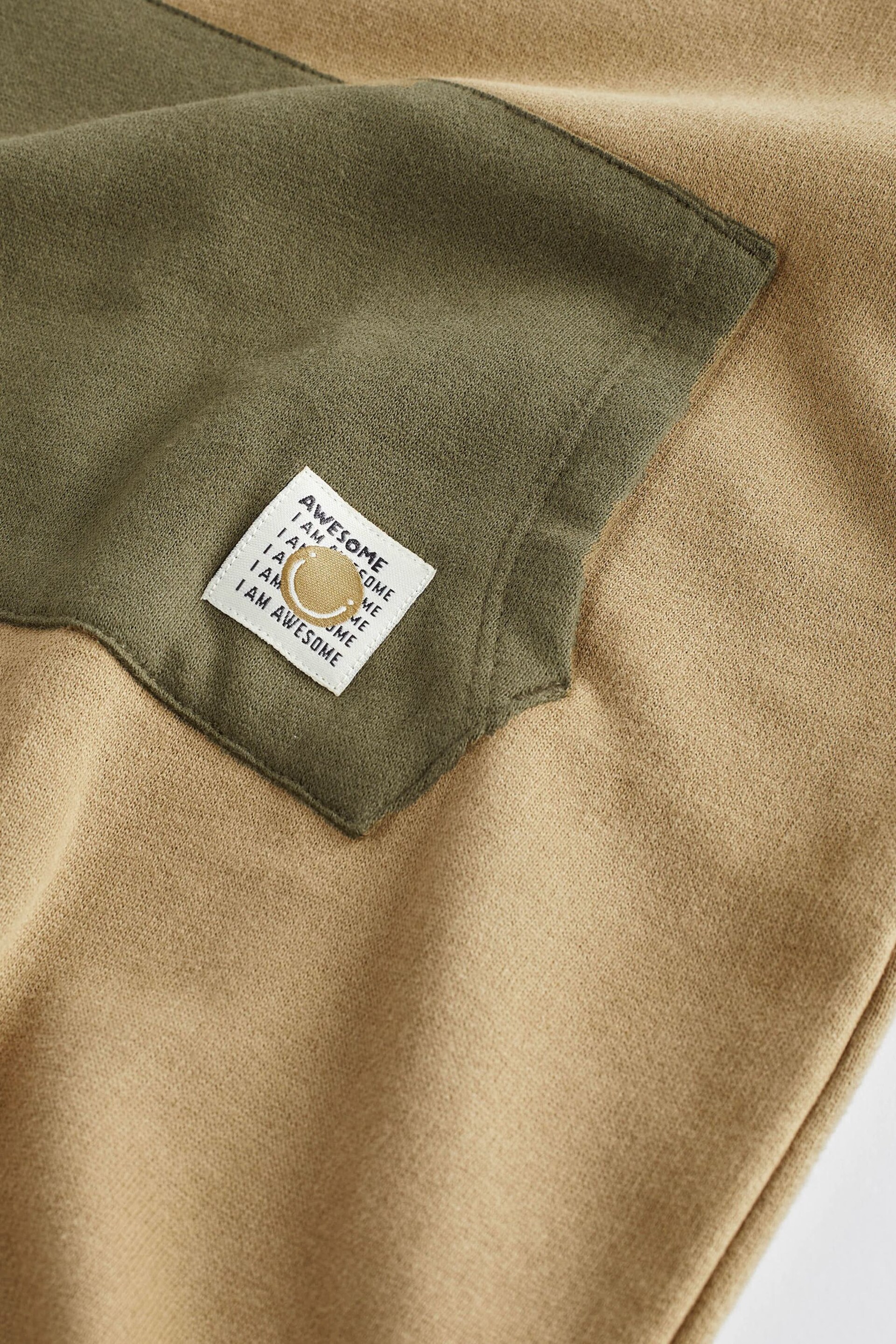 Khaki Green Cosy Sweat Jersey Baby Hooded Romper - Image 9 of 12