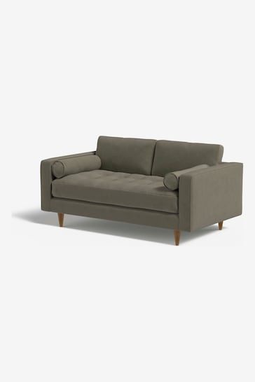 MADE.COM Cotton Weave Dark Olive Scott 2 Seater Sofa